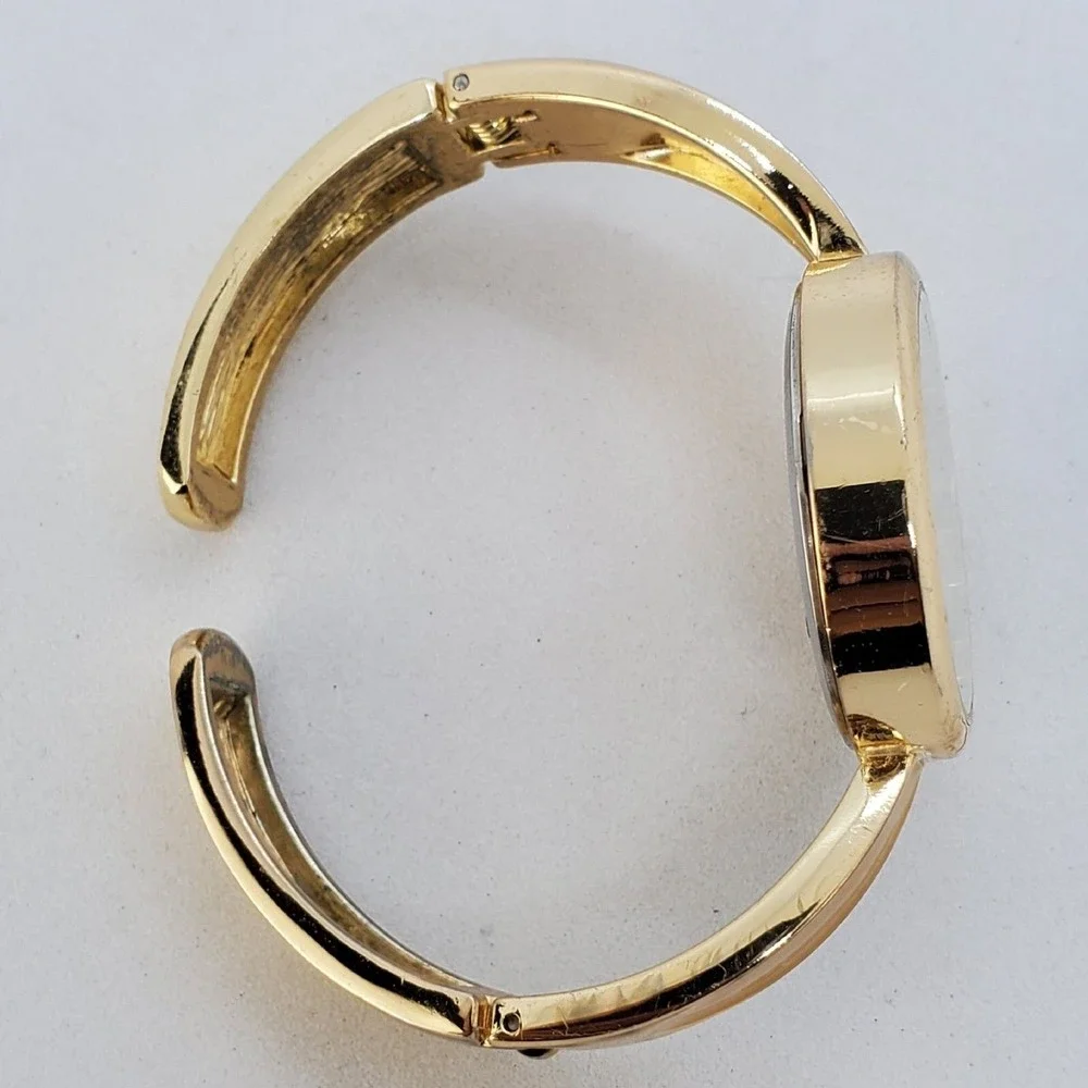 Studio 32MM Women's Open‎ Cuff Watch Gold Dial Gold Band 6